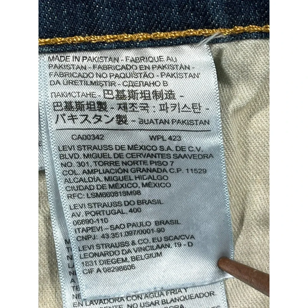 Levi's Jeans Men's 42x30 505 Straight Leg High Rise Medium Wash Denim Whiskering